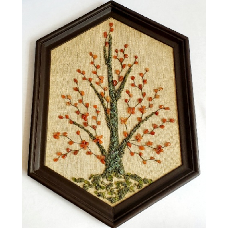 Wandversiering met halfedelstenen en/of edelstenen